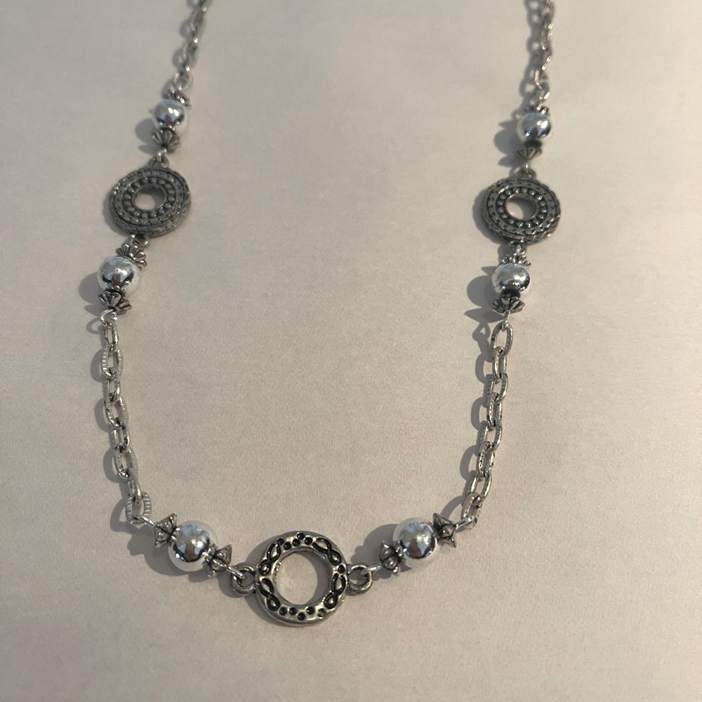 RMN Silver Long Necklace